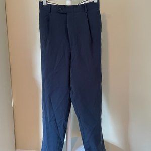 Navy Blue 100% Wool Vintage Dress Pants